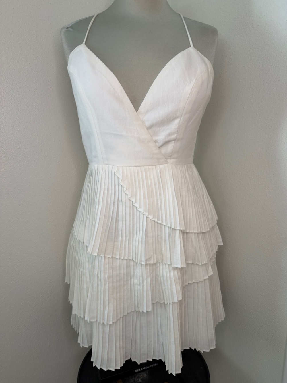 Angel Biba white mini accordion dress small  s